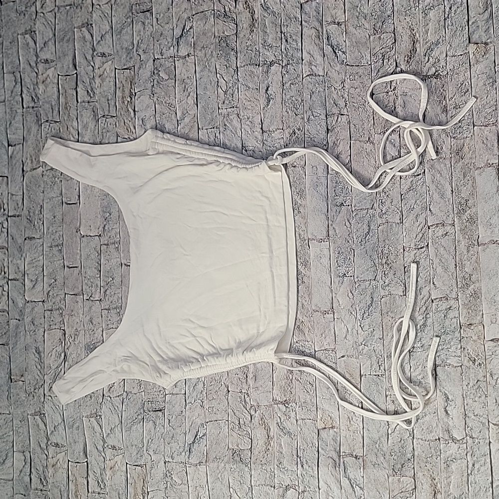 Shein White Medium Cropped Tank Top Sinched Sides